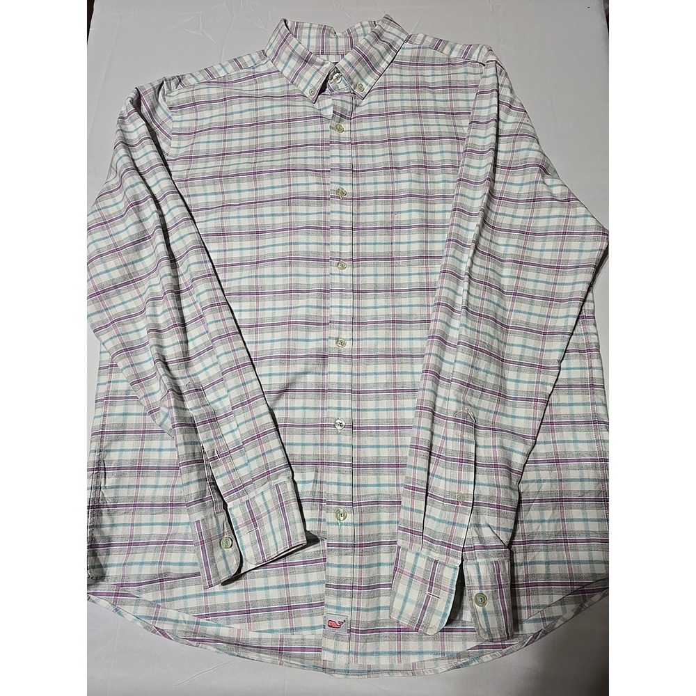 Vineyard Vines Men‎ Large Multicolor Flannel Plaid Button Down Long Sleeve Shirt
